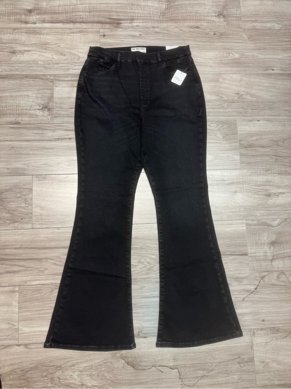 Free People Black CRVY Infinite Stretch Pull-On Flare Jeans